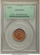 1881 1C MS65RD