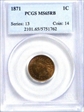 1871 1C MS65RB