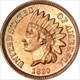 1860 1C Pointed Bust MS64
