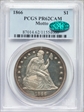 1866 $1 Motto PR62CAM