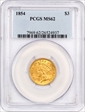 1854 $3 MS62