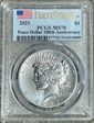 2021 $1 Peace Dollar 100th Anniversary First Strike MS70