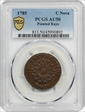 1785 C Nova 1/2P Pointed Rays AU50BN