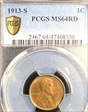 1913-S 1C MS64RD