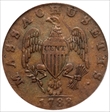 1788 Cent Massachusetts, Period AU55BN