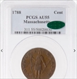 1788 Cent Massachusetts, Period AU55BN