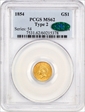 1854 G$1 Type 2 MS62
