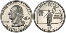 1999-S 25C Pennsylvania Silver PR69DCAM