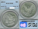 1892-S $1 XF45