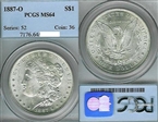 1887-O $1 MS64