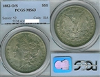 1882-O/S $1 Strong MS63