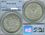 1886-O $1 AU58