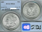 1885 $1 MS66