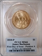 2010-P $1 James Buchanan  First Day of Issue - Position A MS66