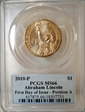 2010-P $1 Abraham Lincoln  First Day of Issue - Position A MS66
