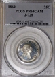 1869 25C J-728 PR64