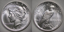1964 D $1 Peace Dollar Gem Unc.