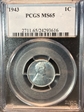 1943 1C MS65
