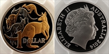 2014 $1 Mob of Roos CuNi Partial Gilt PR70DCAM