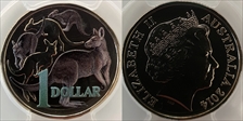 2014 $1 Mob of Roos CuNi  Colorized MS69