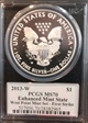 2013-W $1 Enhanced Silver Eagle West Point Mint Set First Strike SP70