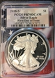 2018-S $1 Silver Eagle First Day of Issue Picture Frame PR70DCAM