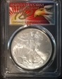 2008 $1 Silver Eagle Cleveland Eagle with sun MS70