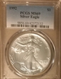 1992 $1 Silver Eagle MS69