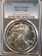 1994 $1 Silver Eagle MS69