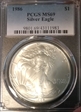 1986 $1 Silver Eagle MS69