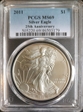 2011 $1 Silver Eagle 25th Anniversary MS69