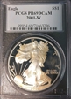 2001-W $1 Silver Eagle PR69DCAM