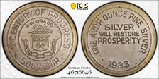 1933 CO SC$1 HK-868, Century of Progress MS63