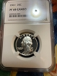 1961 25C Proof 68 cameo