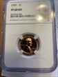 1957 1 Cent PF 68 RD