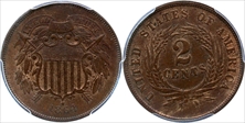 1864 2C Large Motto MS64BN