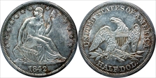 1842 50C Medium Date AU55