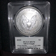 2020 $1 Silver Eagle First Strike Leonard Buckley 1 of 1000 MS70