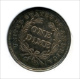 1837 10C Seated, Large Date AU53