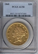 1868 $20 AU50