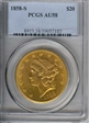 1858-S $20 AU58