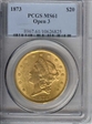 1873 $20 Open 3 MS61