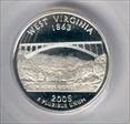 2005-S 25C West Virginia Silver PR70DCAM