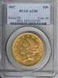 1867 $20 AU58