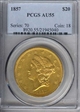 1857 $20 AU55