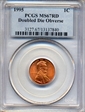 1995 1C Doubled Die Obverse MS67RD