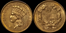 1855-S $3 MS61