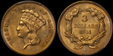 1864 $3 MS64