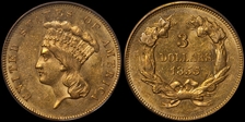 1855 $3 MS63