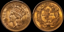 1854 $3 MS64